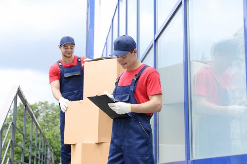 Preparing items for loading into a Richmond moving van