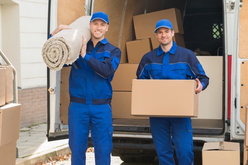 Boxes and moving equipment ready for a Richmond home or office relocation