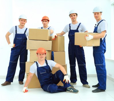 Business relocation planning and packed office items for a Richmond move