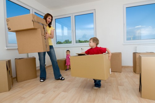 Local movers handling equipment during a Richmond business relocation